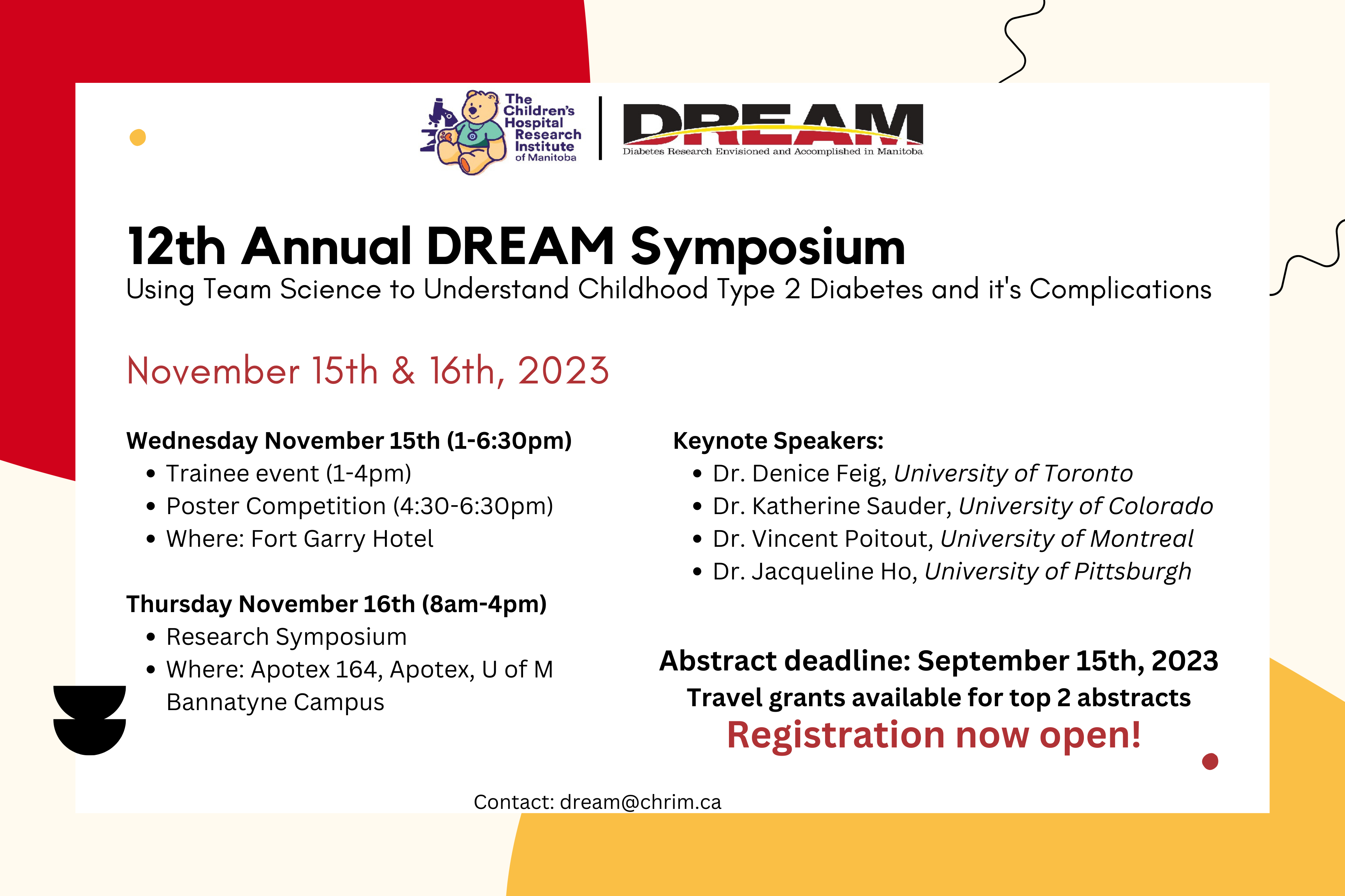 Using Team Science to Understand Childhood Type 2 Diabetes and it's Complications - 12th Annual DREAM Symposium Ad